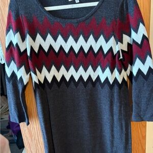 Sandra Darren Chevron Pattern Knit Dress